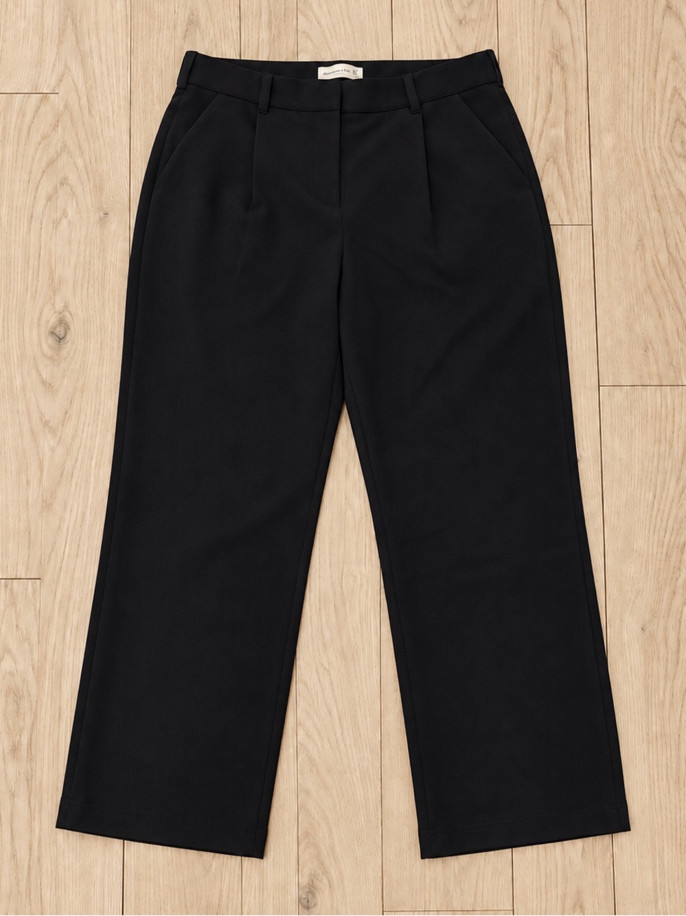 Abercrombie Curve Love A&F Quinn Tailored Straight Pant - Black - 29S (Highrise)